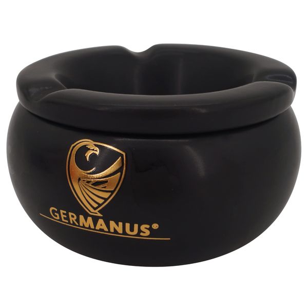 GERMANUS Round Ashtray for Cigarettes or Cigar 11 cm Black