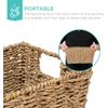 Rustic Set of 4 Multipurpose Stackable Seagrass Storage Basket, Handwoven Laundr