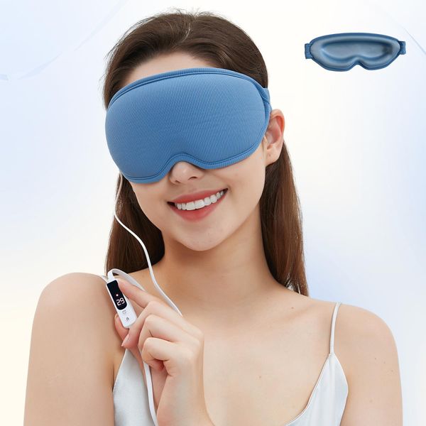 HiiPeak Hot Eye Mask, USB TypeC, Electric Heated Eye Mask, Ultra Lightweight, Temperature Control, Timer Setting, No Pressure Sensation, Light Blocking, Sleeping, Travel, Business Trips, Lover,