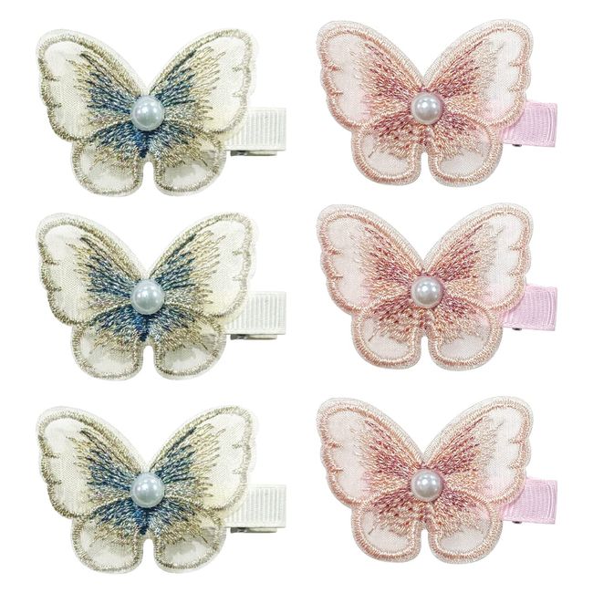 ALLY-MAGIC Butterfly Hair Clips for Girls, Butterfly Claw Clips Pastel Pearl Colourful Cute Barrettes for Kid Women Hair Accessories Y6-WSHDFJ