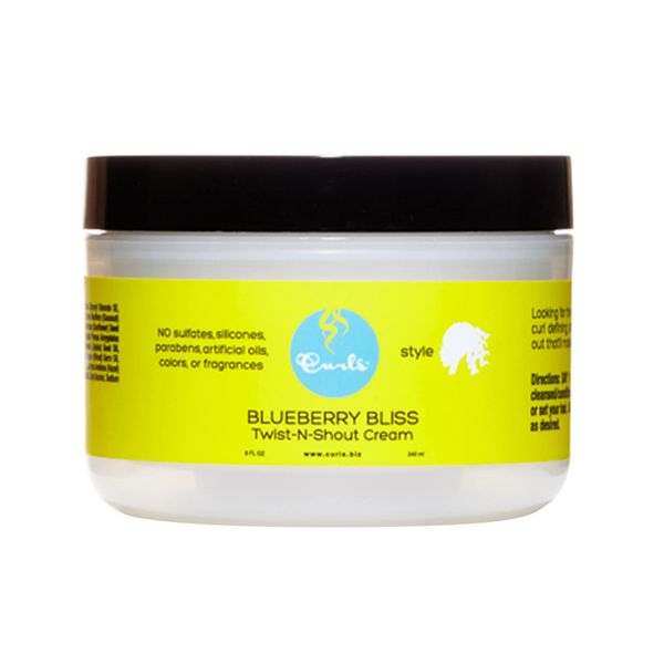 Curls Blueberry Bliss Twist-N-Shout Cream- For The Prefect Twists and Braid Outs - All Types - Adds Sheen, Moisture, and Definition - 8 Ounces