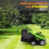 16-Inch Folding Electric Dethatcher & Scarifier w/ 3-Position Height Adjustment