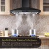 30 in Wall Mount Range Hood Kitchen Stainless Steel 3-Speed Touch Control Black