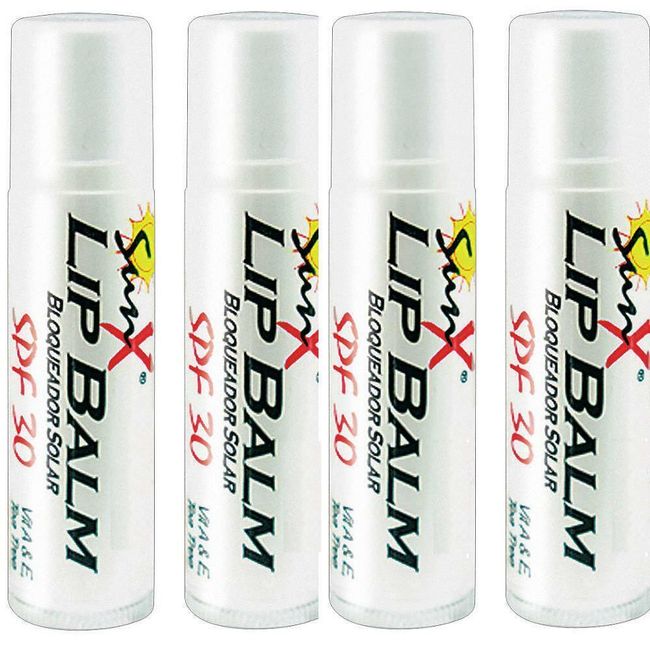 SunX Spearmint SPF30 Lip Balm 4 PACK tube chap stick sun-x sunscreen 4pk .15oz