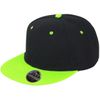 Result Core Bronx Original Flat Peak-Snapback Dual Colour Cap Black/Lime