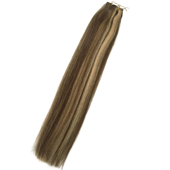 Remy Clip in Hair Extensions Blonde with Brown Balayage Clip ins Extensions  Human Hair Silky Straight 15 Inch Short Clip on Extension Blonde Highlights  on Brown Hair 70Gram(#4/613) 15 Inch #04P613 Brown