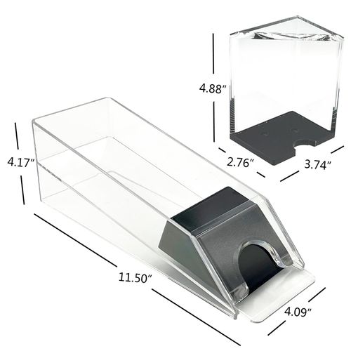 SEETOOOGAMES Blackjack Shoe Discard Tray - 6 Deck Poker Cards Dealing Shoe with Discard Holder - Clear Acrylic Card Dispenser Casino Blackjack Game Accessories