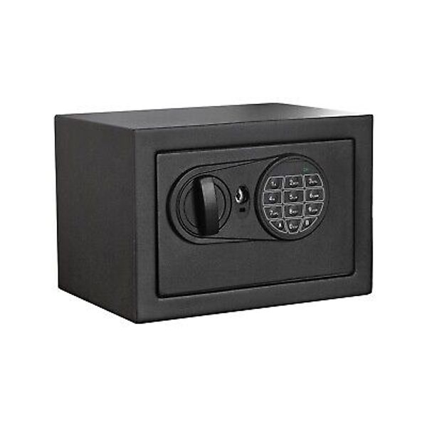 Small Digital Safes Model 17SCM with Electronic Lock and Backup Key in Black