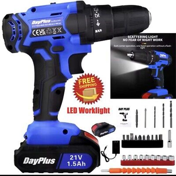 21v Cordless Power Drill,handheld Screwdriver Drill Set with 25+1 Torque Setting