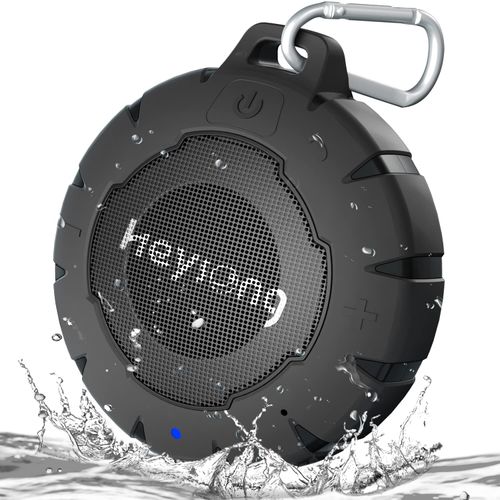 HEYSONG Waterproof Shower Speaker, Durable & Lightweight Portable with HD Sound, Stereo Pairing, Wireless Outdoor for Pool, Beach, Hiking, Kayaking, Gift for Men, Women