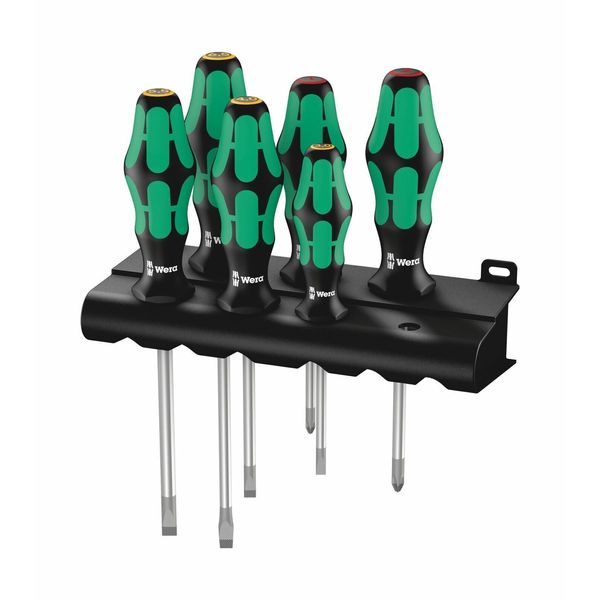 Wera Kraftform Plus 334/6 Screwdriver Set with Rack and Lasertip, 6-Pieces