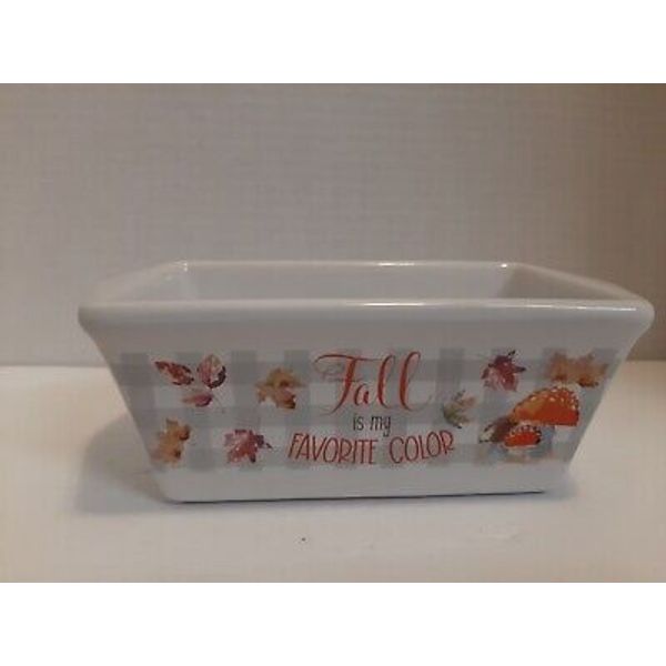 1 NWT  Royal Norfolk Mini Loaf Pan Fall is my Favorite Color Checked Leaf  D8