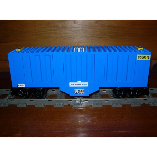 Lego Train Corrugated Box Car Custom City 9V RC Power Functions 60052 7939 10219