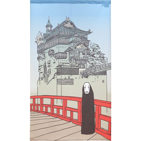 Noren Workshop 98069 Noren Ghibli Spirited Away Tapestry Poster Width 33.5 x Length 59.1 inches (85 x 150 cm), Room Divider, Blindfold, Bath House and Kaonashi