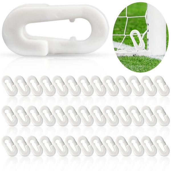 40 pcs Football Net Clips Durable White Plastic Goal Accessories Ideal for Football, Soccer, Golf, Tennis Nets Essential for Outdoor Sports, Players, Coaches