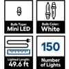 GE Energy Smart 150-Count 49.6-ft Warm White LED M5 Christmas String Lights