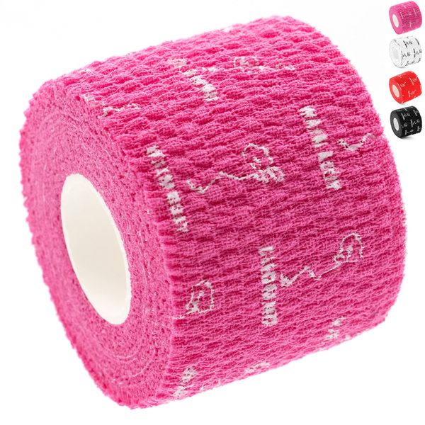 WARM BODY COLD MIND Hook Grip Tape for Weightlifting, Lifters Cotton Thumb Tape for Powerlifting, Crossfit Strength Training, Powerlifting, Fitness, Lifting Tape, Thumb Band, Sticky (Pink 6 Rolls)