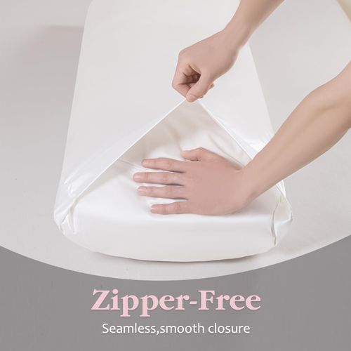 Satin Pillowcase,White Silky Cooling Body Pillow Cases for Hair and Skin with Envelope,Gift for Women Men(20x54 Inches,White)