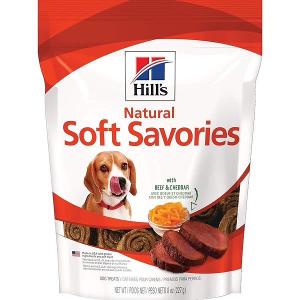 Hill's Soft Dog Treats, Soft Savories with Beef & Cheddar Dog Snacks, Healthy