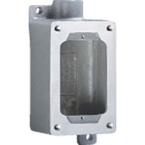Killark SWB-3 Device Box, 1" Dead End Hub, 1 Gang, Copper-Free Aluminum, 5-7/8" x 3" x 2-1/4"