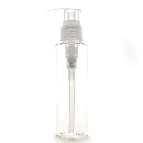 Pump Bottle, 3.4 fl oz (100 ml) PET Straight Bottle [Bottle Portion: Transparent / Pump Part: Translucent]