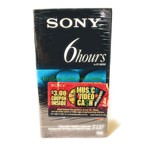 Premium Grade VHS Video Tapes, Repeated Record/Erase, 6 Hours (SON4T120VL) Category: VCRs and VCR Accessories