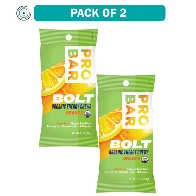 Pack of 2 ProBar Bolt Chews: Orange, Box of 12