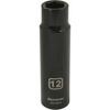 Dynamic Tools 1/2" Drive 6 Point Metric, 12mm Deep Length, Impact Socket