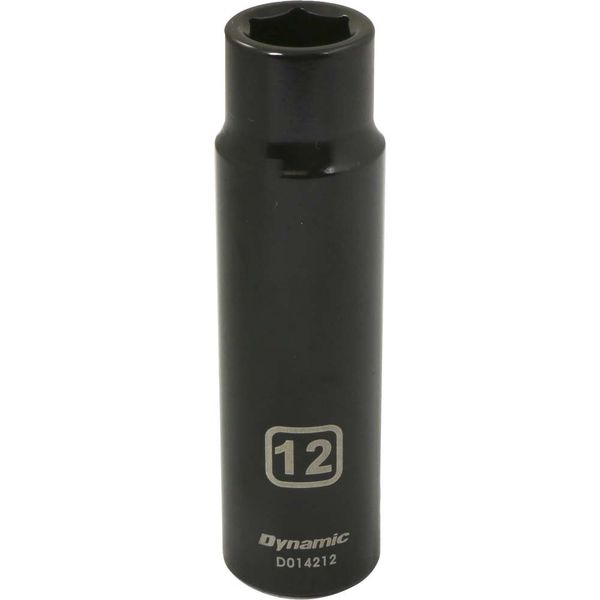 Dynamic Tools 1/2" Drive 6 Point Metric, 12mm Deep Length, Impact Socket