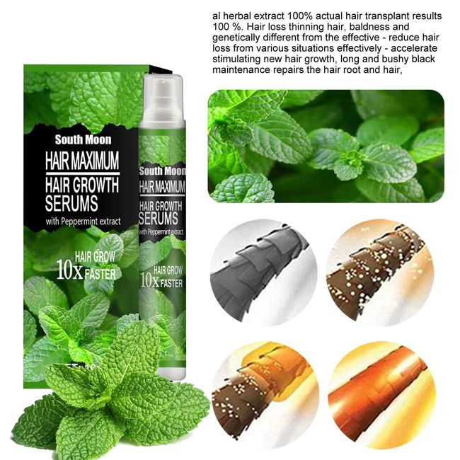 WUSHUN Hair Growth Essence Spray - Herbal-Essence for Hair Grower Sérum de Traitement Contre la Perte de Cheveux Nourish Roots Fast Germinal Hair Care for Men Women