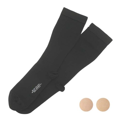 Medical Elastic Stockings Rex Fit Thin High Socks with Toe Medium Pressure Medium Light Beige 1942