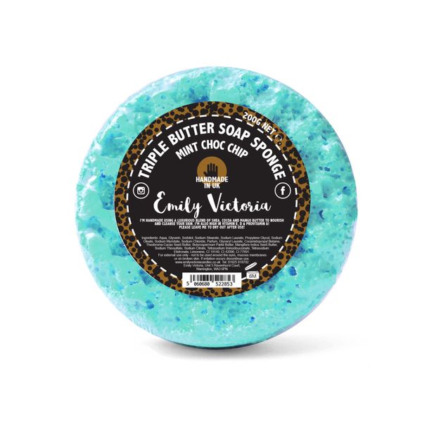 Emily Victoria Triple Butter Soap Sponge - Mint Choc Chip Scent 200g