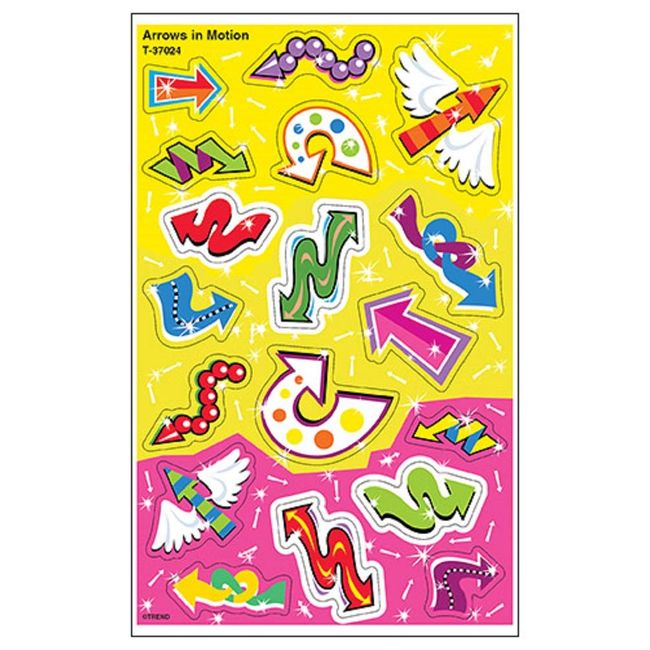 Trend Enterprises Trend Foil Bright Stickers: Arrows in Motion [Reward seal] Sparkling Arrow Seal (36 Pack of) T – 37024