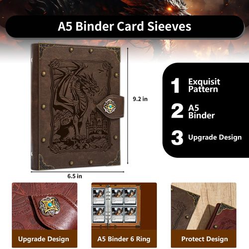 Durotan Card Binder 4-Pocket-Can Hold 240 Cards for TCG,MTG,Trading Card Game,Magic The Gathering,Pokemon - Book Accessories Gift