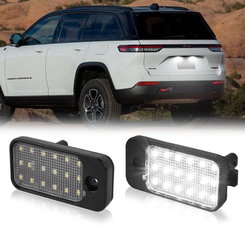 Centika LED License Plate Lights 6000K White Led Tag Lamp Assembly Compatible with 2019 2020 2021 2022 Jeep Cherokee Rear Number Light for License Plate, Plug & Play, Pack of 2