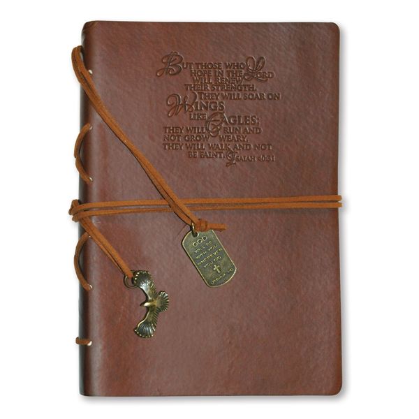 Divinity Boutique Journal with Eagle Charm, Wings Like Eagles (22877), Brown