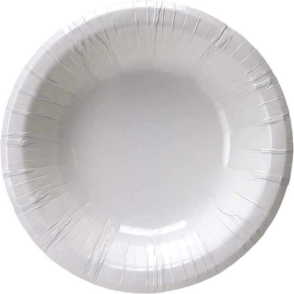 Strix Design SD-711 Disposable Paper Plates, Bowls, Deep Plates, 50 Sheets, 7.1 inches (18 cm), White, Water and Oil Resistance, Stain Resistant, Microwave Safe, Commercial Use