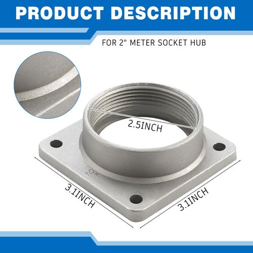 Relaxweex 2 Pieces Meter Socket Hub 2" Screw Mount Meter Socket Hub 200 Amp Meter Socket Hub for Circuit Security