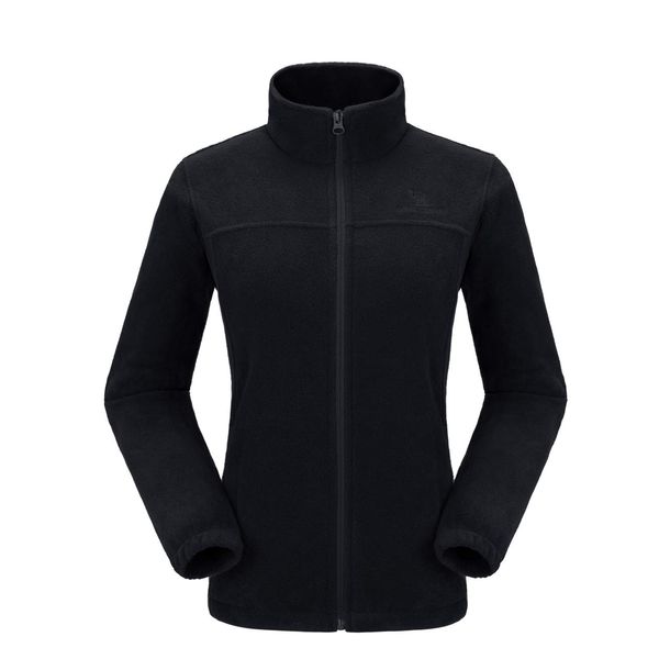 CAMEL CROWN Women Full Zip Fleece Jackets with Pockets Soft Polar Fleece Coat Jacket Sweater for Spring Outdoor New Black XXL