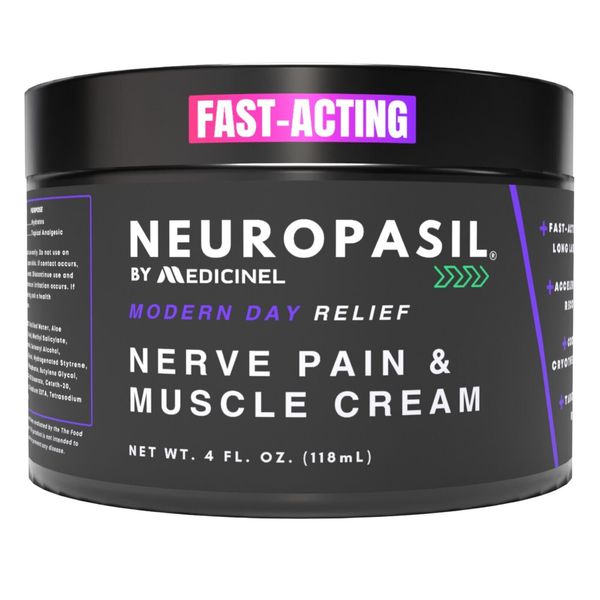 Neuropasil Ner ve Pain Relief Cream - Back, Feet, Joints, Muscle, Arthritis 4 Oz