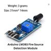Electrones 5 Pcs IR Flame Sensor Module Detector 4 Pin Temperature Detecting for Arduino LM393 Fire Source Detection Module