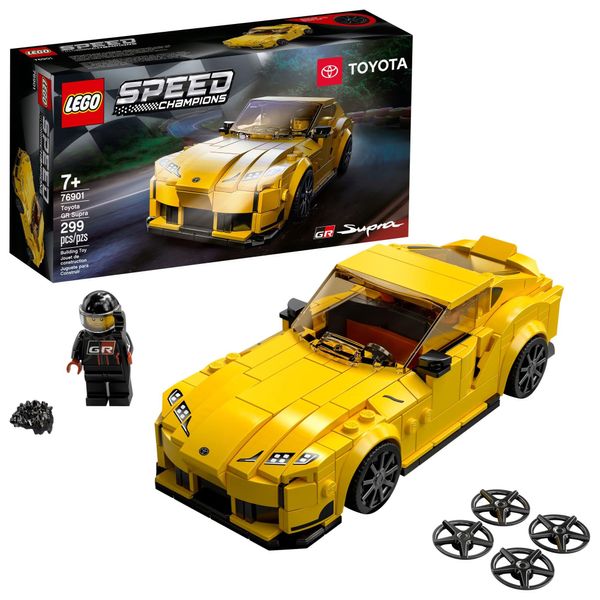 LEGO Speed Champions Toyota GR Supra 76901 Collectible Sports Car Toy Building Set with Racing Driver Minifigure