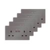 5 Pack CNBINGO Double Switched Socket, 13 Amp Electric Power Socket, PC Wall Plate Outlet