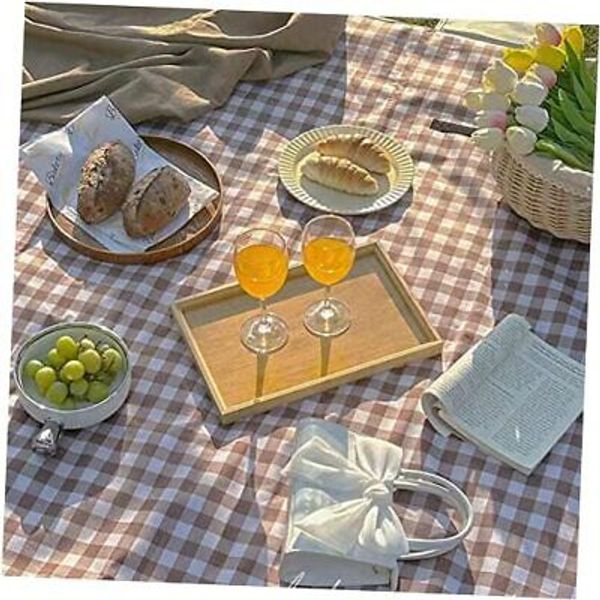 Outdoor Picnic Blanket, Foldable Waterproof Sand Beach 80x60 inch Brown