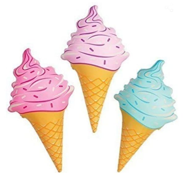 Frin Three Ice Cream Cone Inflatable Pool Toys Party Decoration