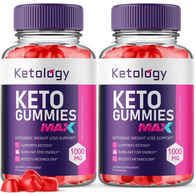 (2 pack) Ketology Keto MAX Gummies, Ketogenic Support, Advanced Formula