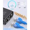 LAN Splitter, LAN Cable, Branching, RJ45, 1000Mbps, 1 Input, 2 Outputs, 2 Devices Simultaneously, Cat5e, Cat6, Cat8 Compatible, Network Expansion, Simultaneous Network Usage, Bifurcated Output,