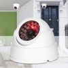 Laroal 2pcs Dome Simulation Security Camera White Simulation Surveillance Camera With Flashing LED Light Indoor Surveillance Camera (White)