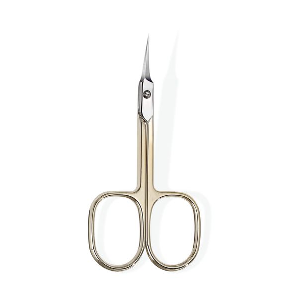 BNG Cuticle Scissors Professional with Curved Tip, Stainless Steel Extra Sharp Scissors for Trimming Cuticles, Dry Skin, Eyebrows, and Eyelashes, Pedicure Manicure Nail Cutter Salon Tool, Gold