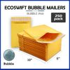 250 #00 5x10 ECOSWIFT KRAFT BUBBLE MAILERS PADDED ENVELOPES #00